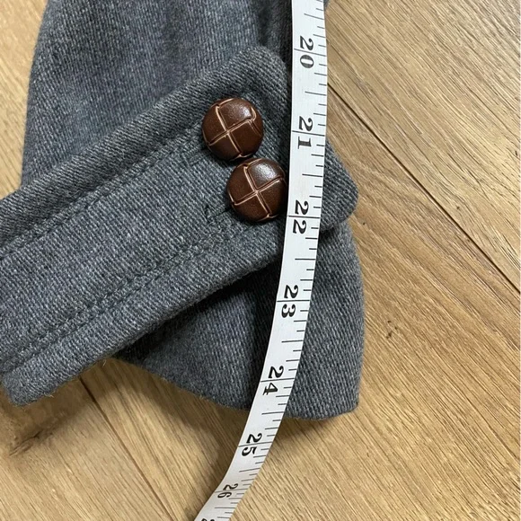 LOFT Charcoal Wool blend Belted Trench Coat size 8 - Picture 14 of 15